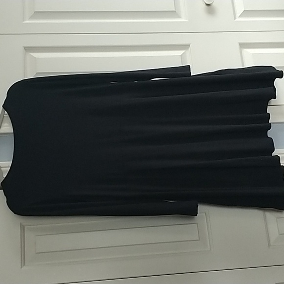 Sun Kim Lagenlook art-to-wear Black Ruffle Rival Hem Tunic Top/Dress L - Picture 9 of 13